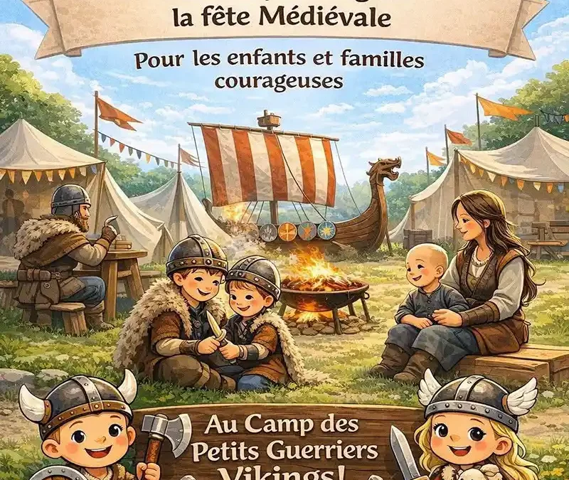 Un village de petits Guerriers vikings à la fête médiévale